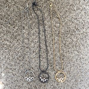 Set of 3 Diamond Embellished Necklaces